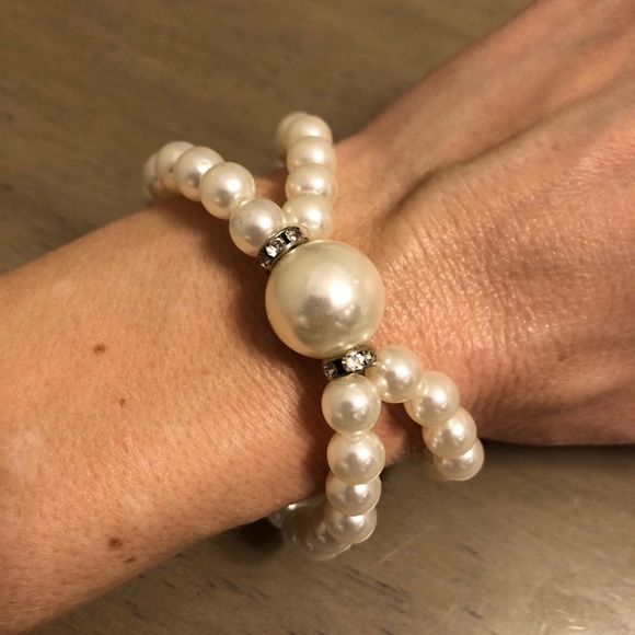 unknown Jewelry - Faux Pearl Beaded Layered Stretch Bracelet
